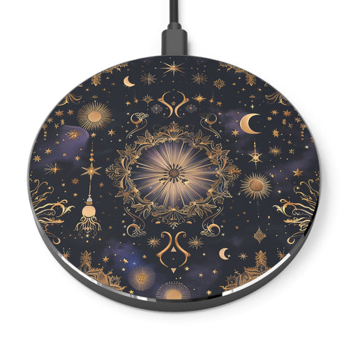 Celestial Wireless Charger - Galaxy Inspired Phone Charging Pad for Astrology Lovers, Cosmic Decor, Gift for Tech Enthusiasts, Desktop