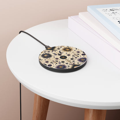 Celestial Pattern Wireless Charger, Fast Charging Pad, Astrology Decor, Unique Gift for Tech Lovers, Cosmic Office Accessory, Starry Design