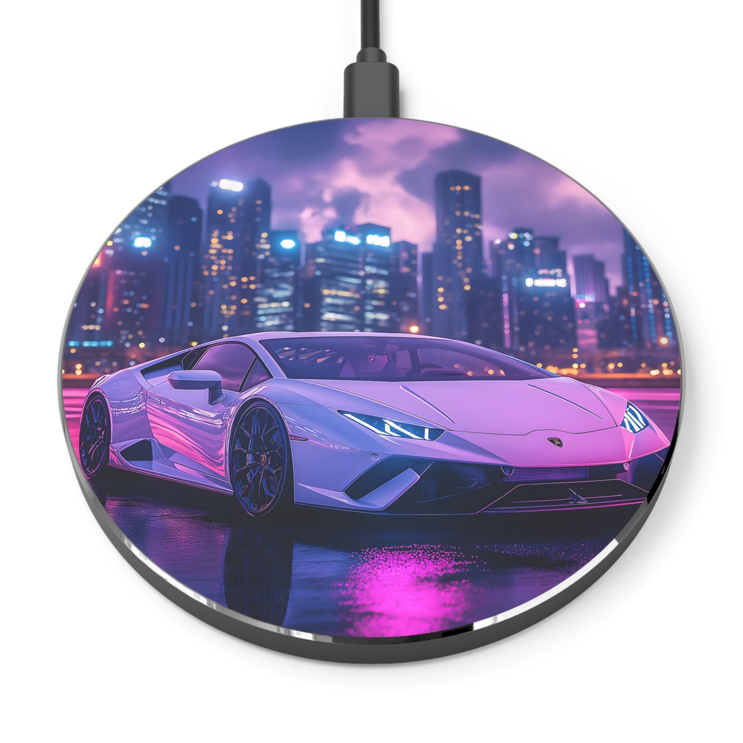 Lamborghini Neon Wireless Charger, Fast Charging Pad, Car Lover Gift, Unique Desk Accessory, Tech Gift for Him