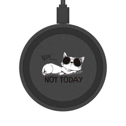 Funny Cat Wireless Charging Pad - Nope Not Today, Cat Lover Gift, Desk Accessory, Fun Home Decor, Pet Owner Present, Stylish Tech