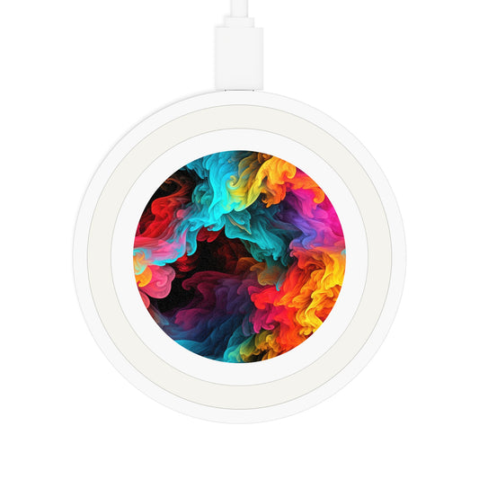 Vibrant Wireless Charging Pad - Colorful Abstract Design, Desk Accessory, Gift for Tech Lovers, Home Decor, Eco-Friendly Charger