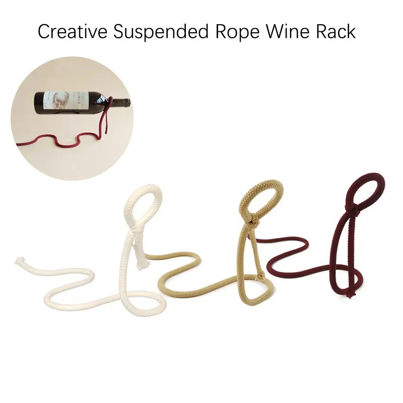 Creative Suspended Rope Wine Rack