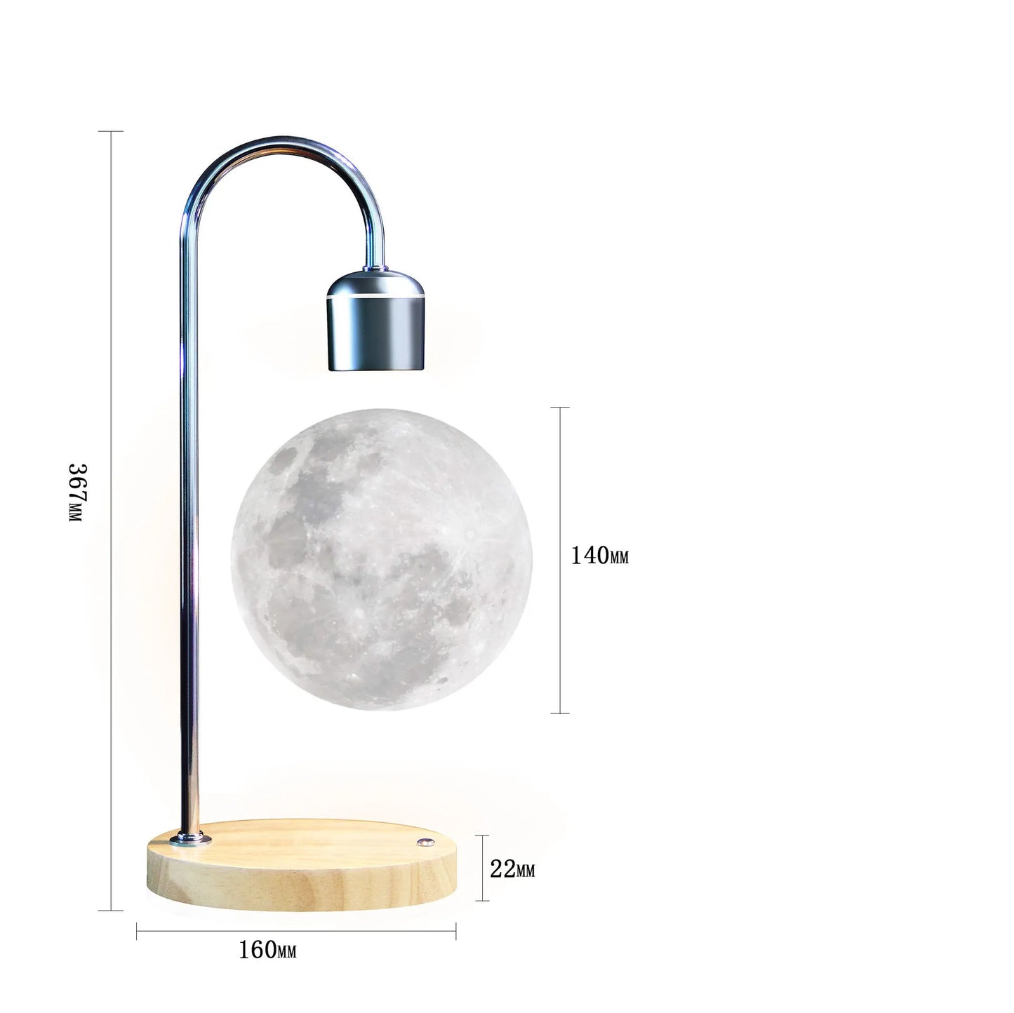 Magnetic Levitating 3D Moon Light